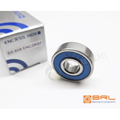 608 2RS SS - nierdzewne (+ smar spożywczy) - BRL-ENC